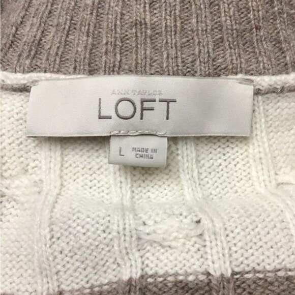 Ann Taylor LOFT Women’s V Neck Wool/Angora Blend Sweater, Neutral, size L - Picture 7 of 9